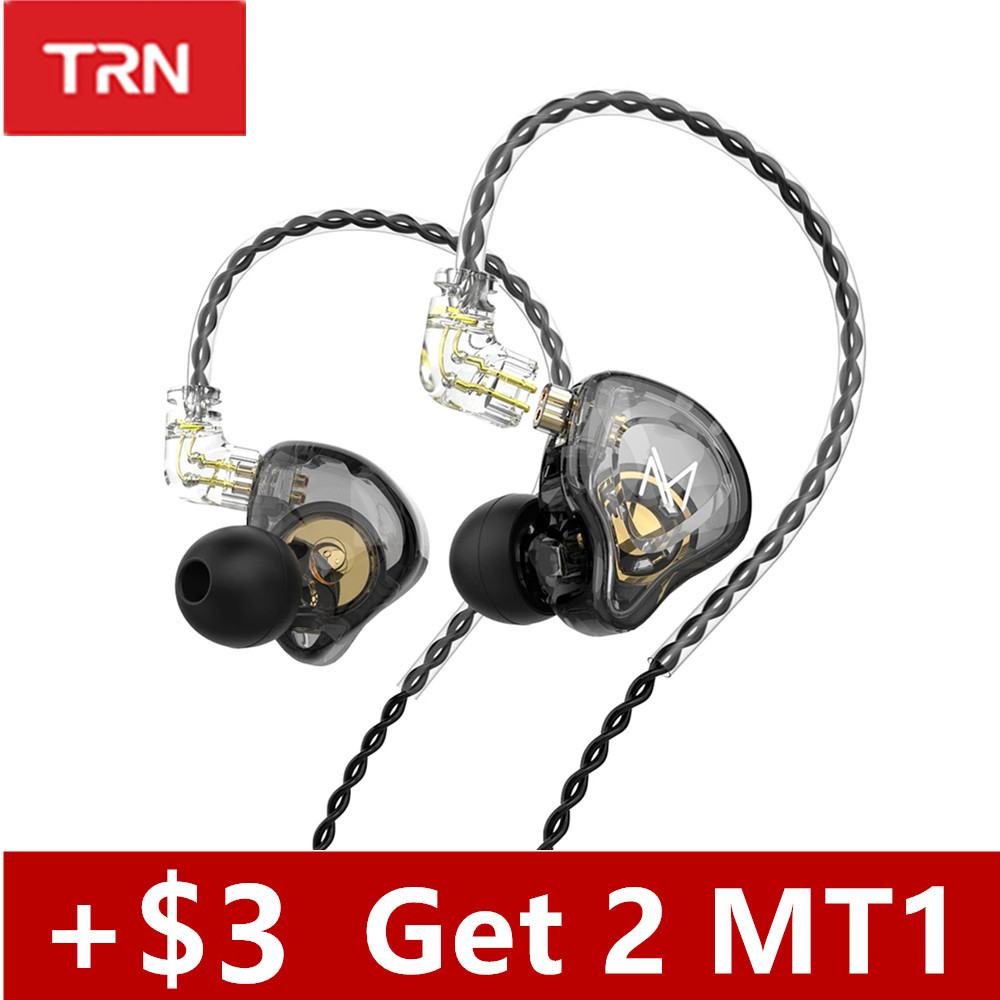 Najnowsze słuchawki douszne TRN MT1 Dynamiczny monitor DJ IEM Słuchawki douszne HIFI Sportowe słuchawki z redukcją szumów TRN M10 TA1 ST1 V90s T300 X7