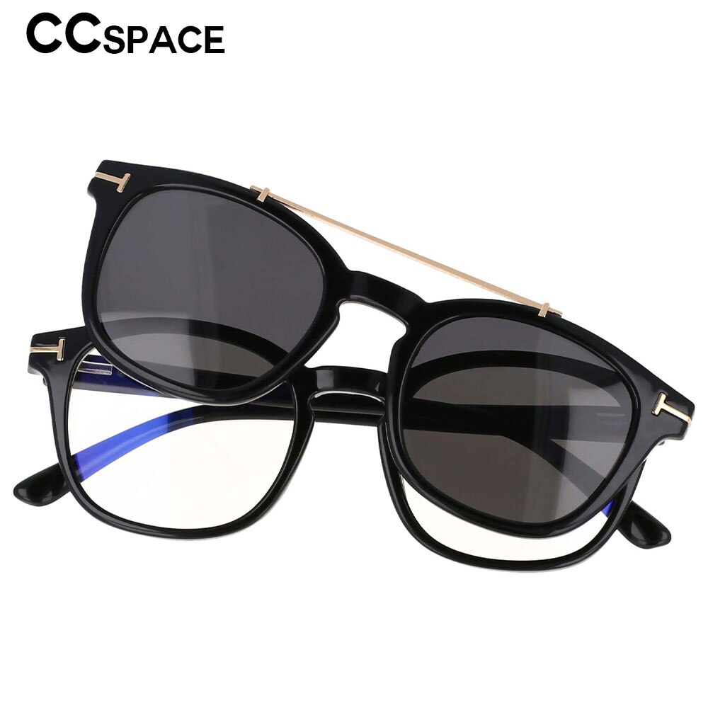 53375 Square Anti Blue Light Glasses Frames Polarized Sunglasses With Magnetic Clip Men Women Computer Eyeglasses