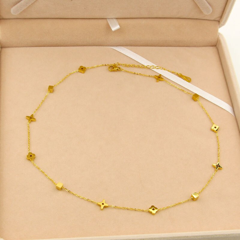 Collari Collana Girocollo Per Le Donne Fiore Star Forma 45 centimetri + 5 centimetri oro Argento Colore Extender Babygirl Collane Collier Best amico: gold