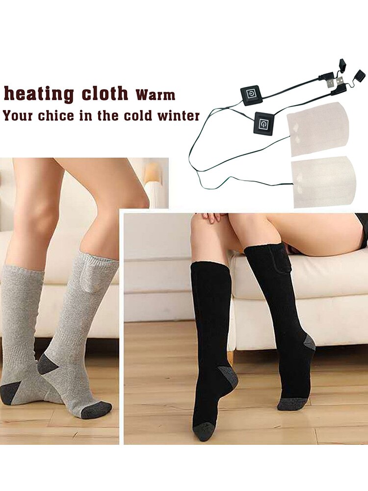 2 Stuks Sokken Verwarming Film Winter Warme Sokken Verwarming Doek Voor Outdoor Sport Vissen Skiën Voeten Warm Verwarming Film