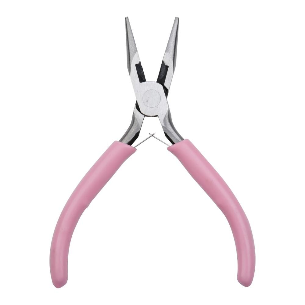 Smycken reparationsverktyg verktygstång tandlös tång vice vice hängande ringtång ringöppnare pincett koppar bromsok: Rosa
