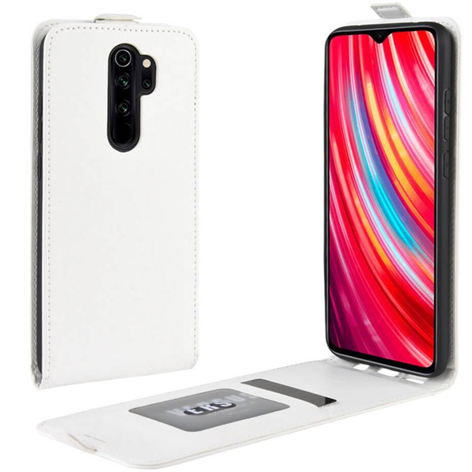 Luxe Verticale Flip Cover Voor Redmi Note 8 Pro Pu Leather Case Voor Xiaomi Redmi Note 8 Pro Coque Flip wallet Leather Case: Redmi Note 8 Pro / White