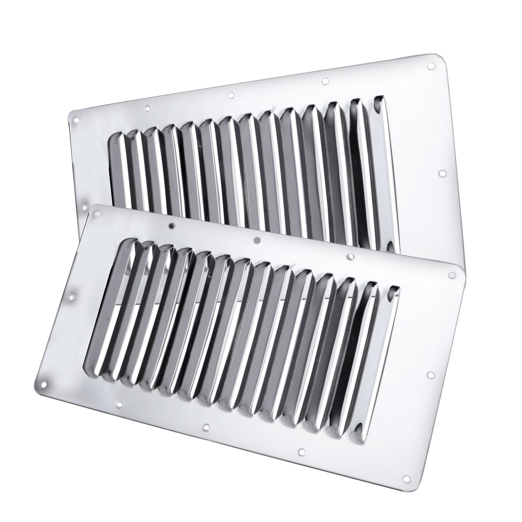 EEN Paar 23.0cm * 11.50cm Louvred Roestvrij Stalen Vierkante Air Vent Grille Metalen Muur Ventilatie