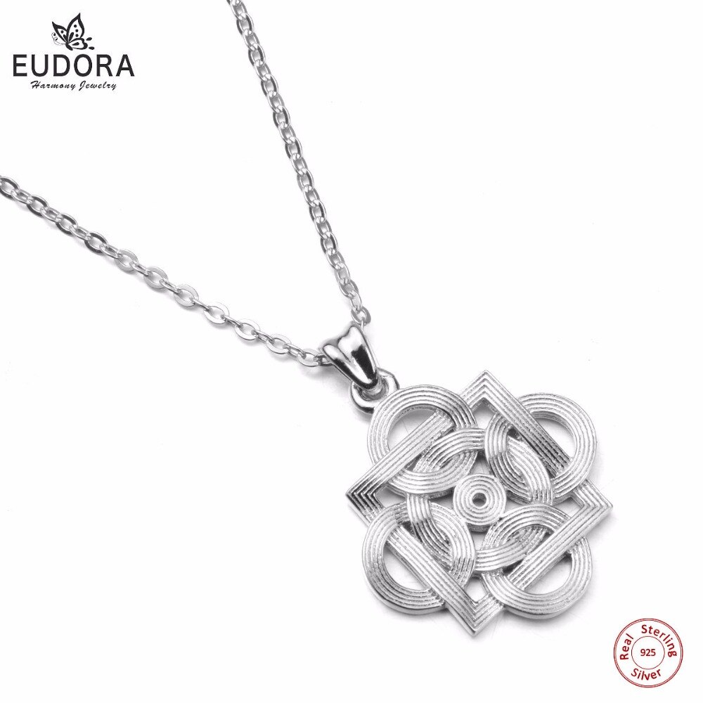 Eudora 925 Sterling Silver Necklace Celtics Knot Pendant with 18 inch Chian for Women Jewelry for friend CYD120