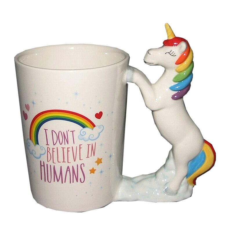 1 stücke Einhorn tassen kaffee tassen Kreativität 3D Handgemalte Ebene Keramik Nette Kaffee Becher Wasser Tasse Getränk Für freunde