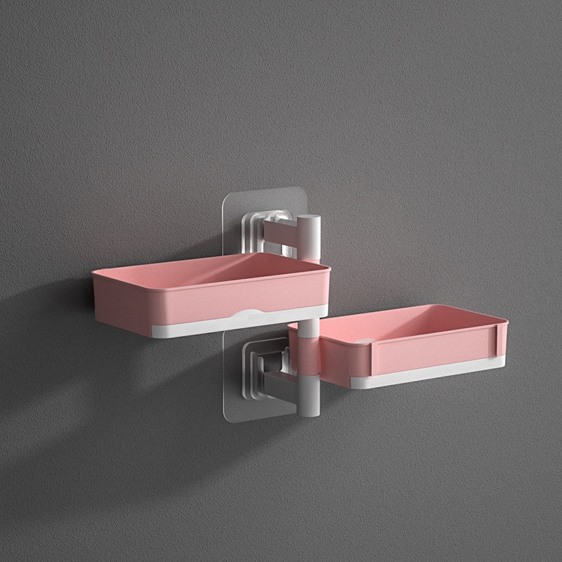 Wall-mounted Soap Dish 180 Degrees Rotate 1 2 3 4 Layer Soap Draining Rack Bathroom Soap Holder Bathroom Toiletries Shelf: P2
