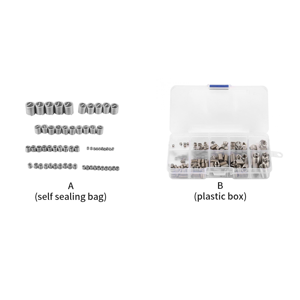 60pcs High Strength Spiral Thread Insert Set Stainless Steel Sheath Repair Tool Easy Install Useful Industrial Wire Screw Sleeve