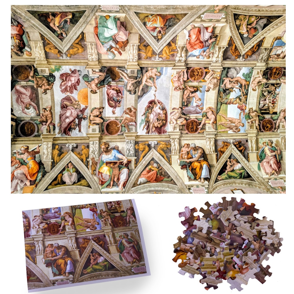 Sistine kapel loft puslespil 1000 brikker puslespil til voksne børn