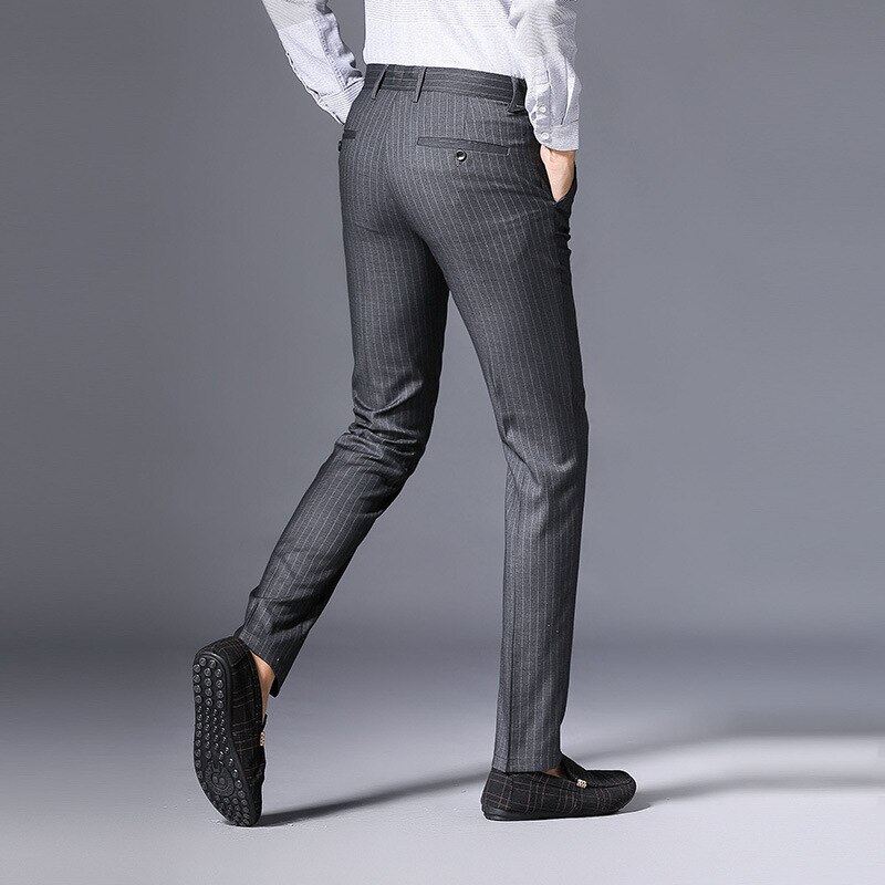 MRMT 2022 Brand Spring Middle-aged Men's Casual Trousers Straight Tube Pants for Male Striped Trousers