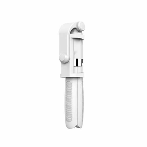 Perche à selfie pour iPhone, Samsung ou Huawei, accessoire Bluetooth avec trépied, alliage en plastique, égo-portrait: White