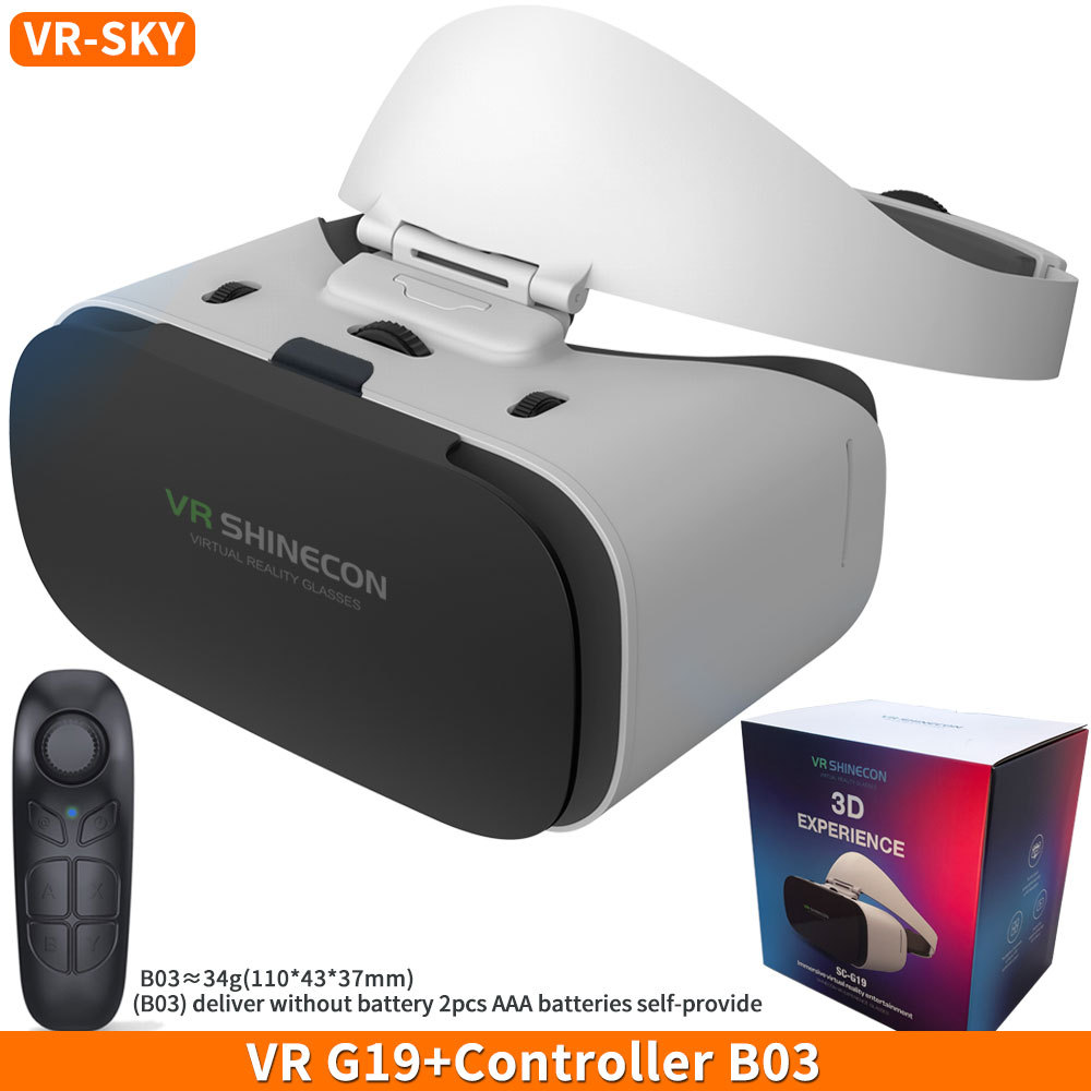 Virtual reality 3d vr-bril shinecon  g19 vr- bril google cardboard-headset virtuele bril voor ios android-smartphone: Beige