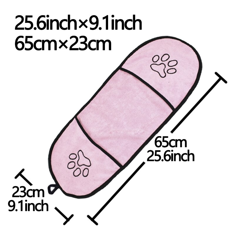 Serviette de bain en microfibre pour petit chat, Ultra absorbante, sèche-linge pour chiots et grands chiens, peignoir, couverture pour chaton avec poche: pink