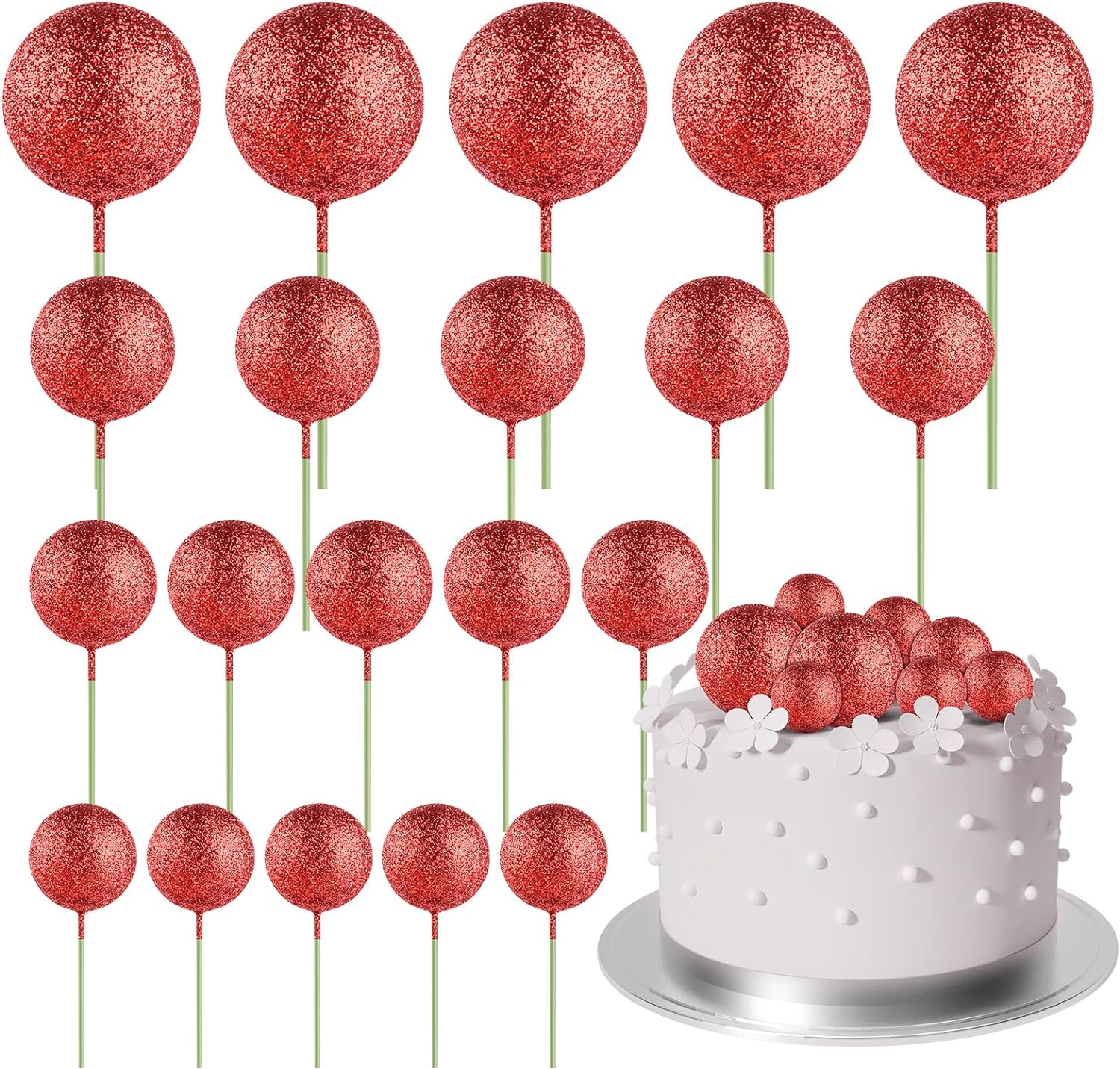 20 stuks bal taart topper decoraties mini ballonnen taart topper sticks gouden ballen taart picks taart topper ballen taart decoraties