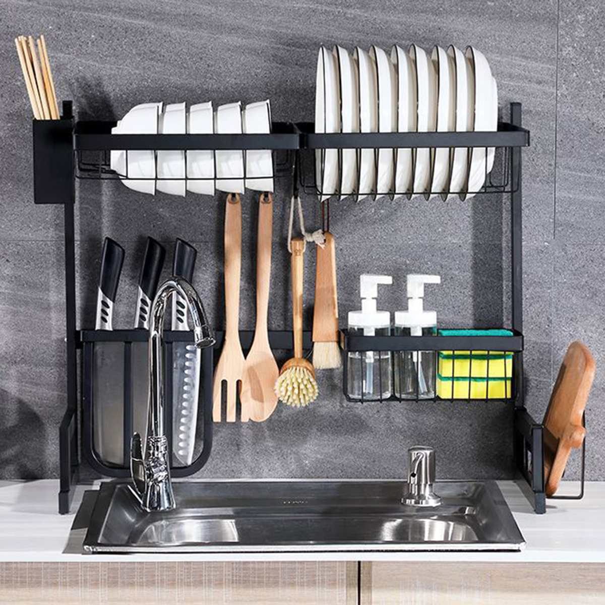 Rvs Opslag Houders Rekken Keuken Plank Rek Muur Dr... – Vicedeal