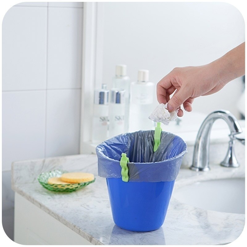 6 Stks/set Praktische Thuis Organisator Clip/Afval Bin Bag Vuilnisbak Klem/Vuilniszakken Antislip Clip Trash kan Opwaaiveer