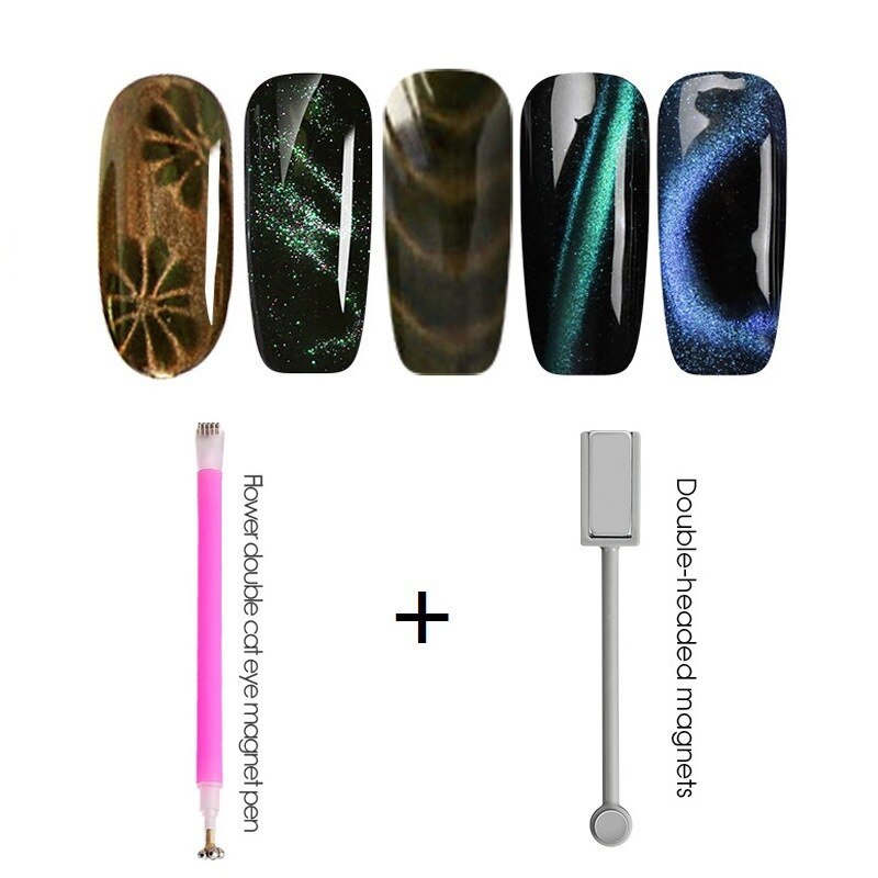 Nail Magnetic Stick Cat Eye Top Coat Set Magnet Stick Pen Painting Gel Nail Varnish Magnet Tools: A4
