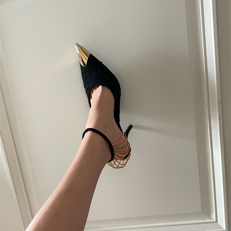 Décoration en chaîne à talons hauts pour femme, printemps 2022
