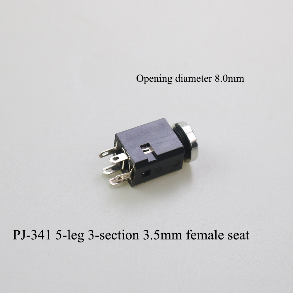 PJ-serie 3,5 mm stereo vrouwelijke aansluiting met schroef 3,5 audio hoofdtelefoonaansluiting 3P verticale dubbelkanaalsconnector 392 399 3640: Paars