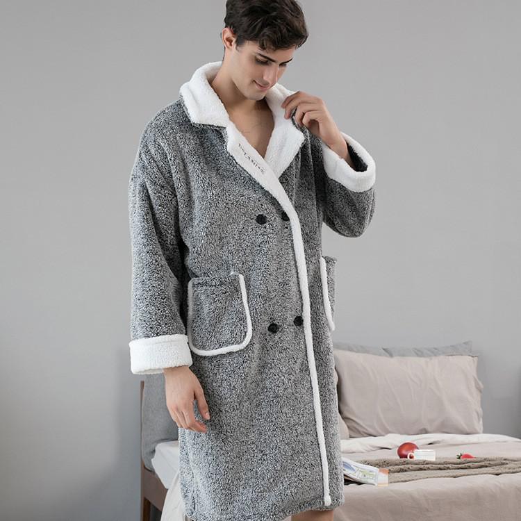 Winter Plus Coral Fleece Pyjamaset Dames Verdikt Flanel Nachtkleding Heren Warm Koppels Huiskleding Voor Zowel Binnen & Buiten Gebruik, Lichtblauw, 3XL Winter Plus Coral Fleece Pyjamaset Dames Verdikt Flanel Nachtkleding Heren Warm Koppels Huiskleding Voor Zowel Binnen & Buiten Gebruik, Lichtblauw, 3XL