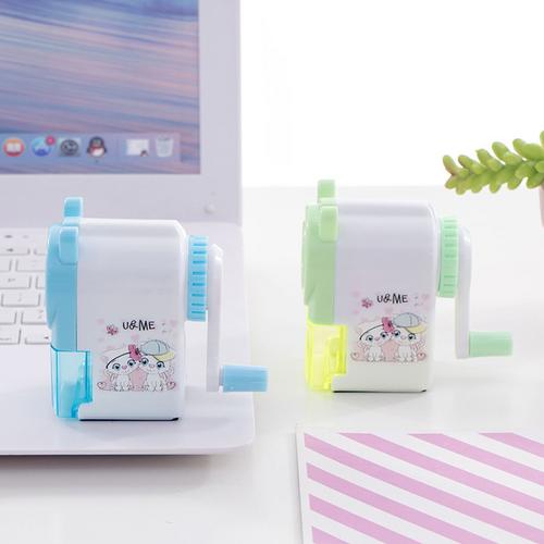 Afilador de lápices automático de dibujos animados para niños, artículos de papelería de aprendizaje, escuela primaria,