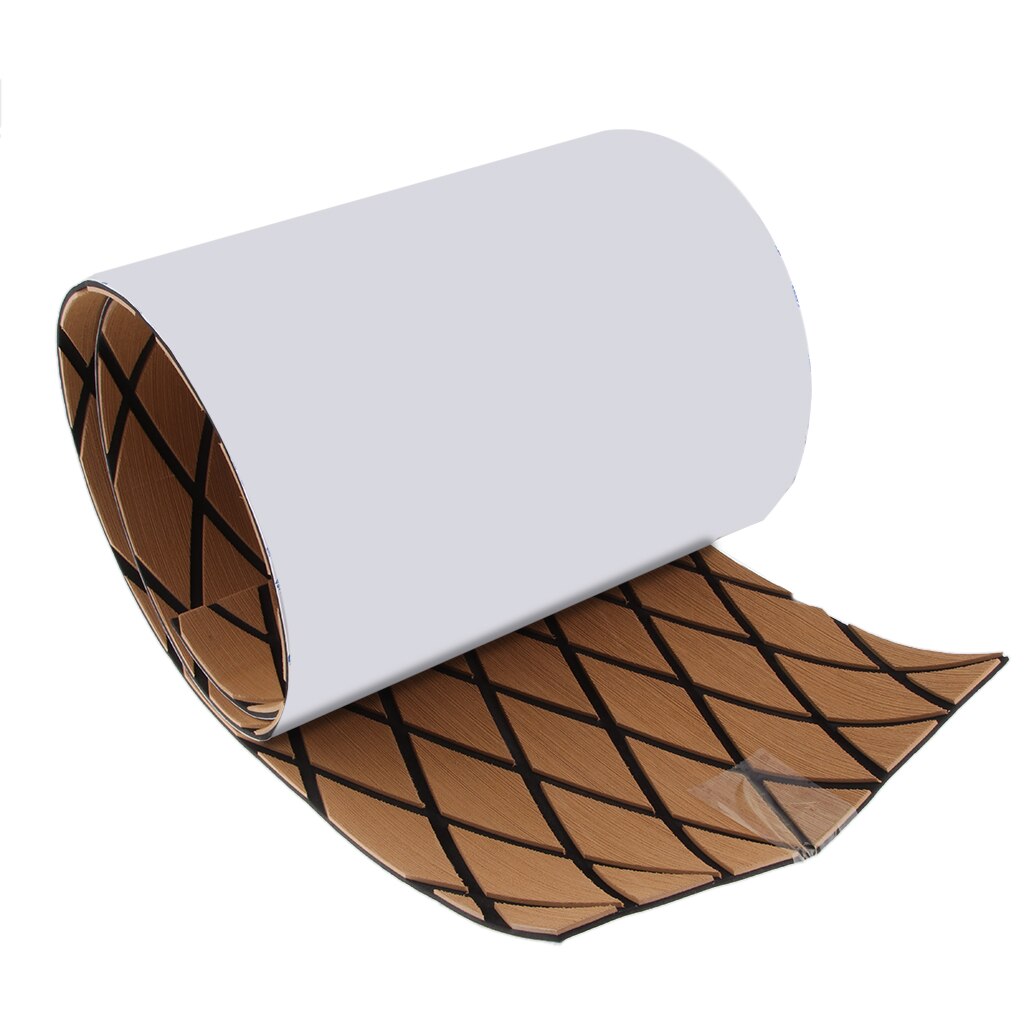 Deluxe 75 Inch x 13 Inch Marine Flooring Faux Teak EVA Foam Boat Decking Sheet Shockproof: Cross Light Brown