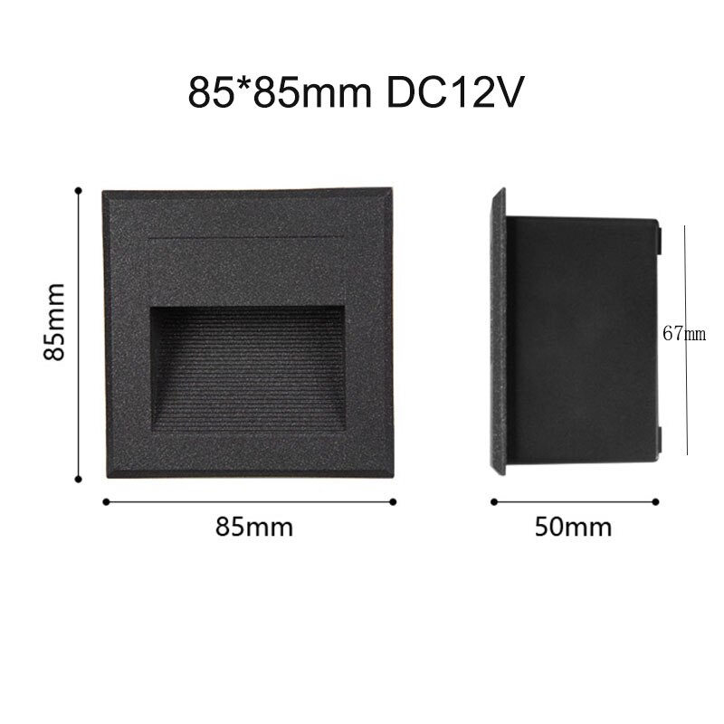 Outdoor Led Wall Lamp 3W 5W IP65 Stair Light Recessed Buried Waterproof Staircase Step Decor AC85-265 DC12V 86mm 58mm: 85mm 5W  DC12V / warm white 3000K