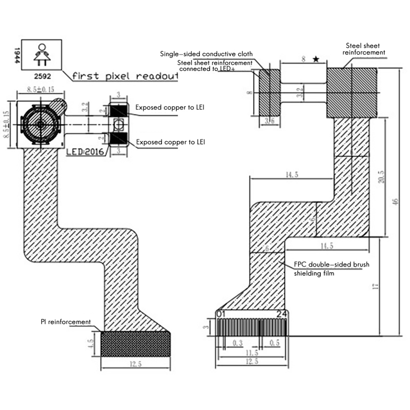 Ov5640DVP Module Smart Home Flat Panel DV Camera Digital Camera Module