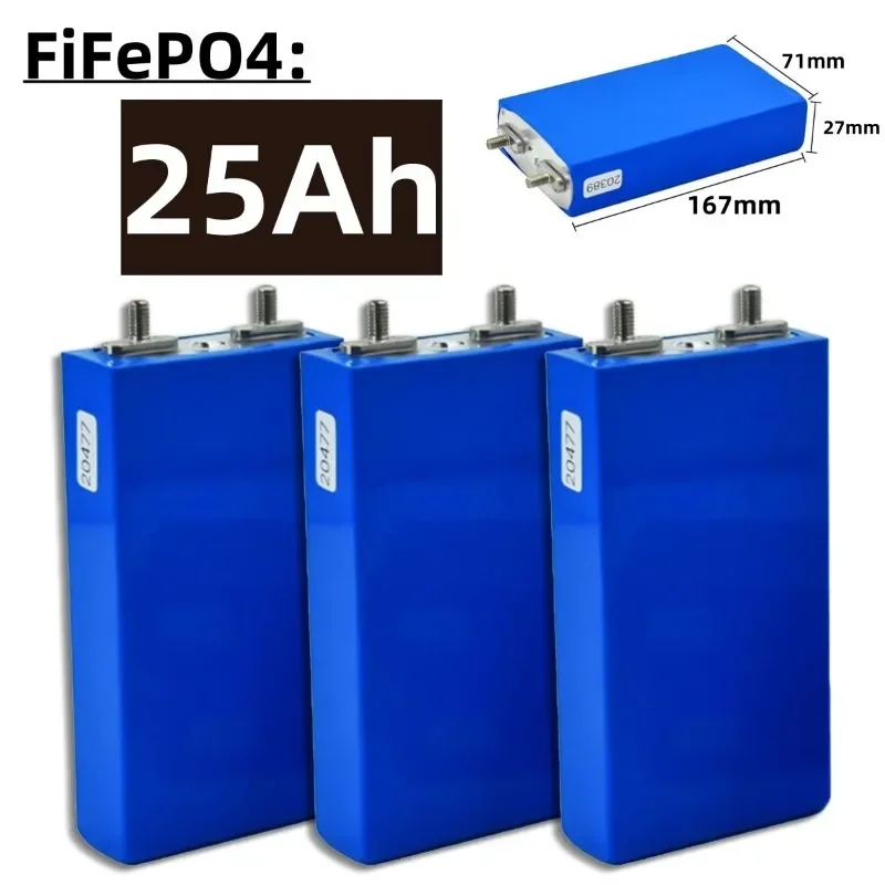 3.2V 25Ah LiFePO4 Battery Cell for Diy 12V 24V36V 48VSolar UPS Power Supply 25000mAh Deep Cycle Lithium Iron Phosphate Batteries