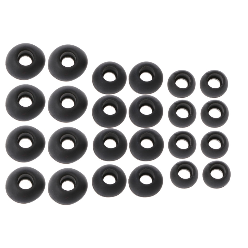 12 Pairs (S/M/L) zachte Zwarte Siliconen Vervanging Oordopjes Oordopjes Oorkussens Covers Voor Oortelefoon Hoofdtelefoon