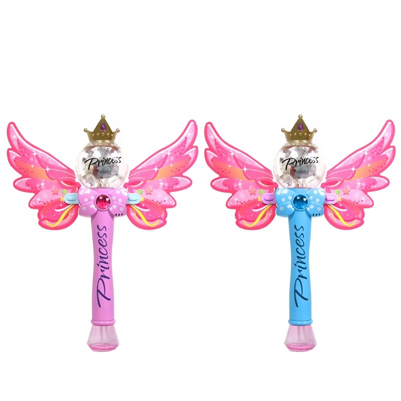 Kinderen Bubble Machine Bubble Blower Bubble Maker Met 2 Bubble Oplossingen Inbegrepen Populaire Fee Stok Ontwerpen Met Licht