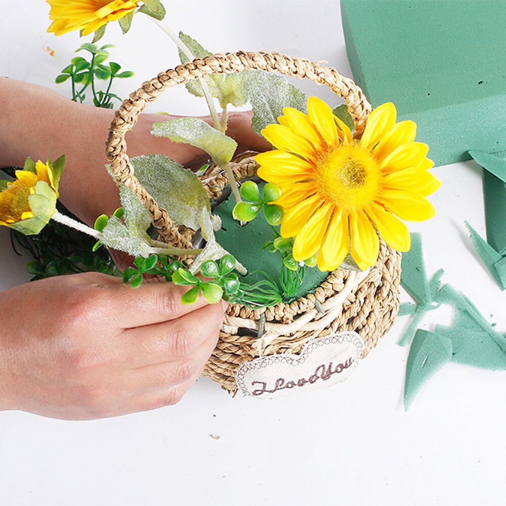 4 Pcs Floral Foam Round Dry Floral Foam Blocks Green Styrofoam Blocks For Artificial Flowers Wedding Decoration