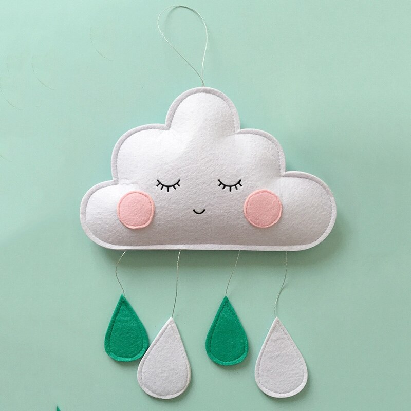 Home Wall Hanging Decor Nordic Style Kids Room Decoration Ins Felt Clouds Raindrop Pendant Baby Hanging Ornaments Photo Props