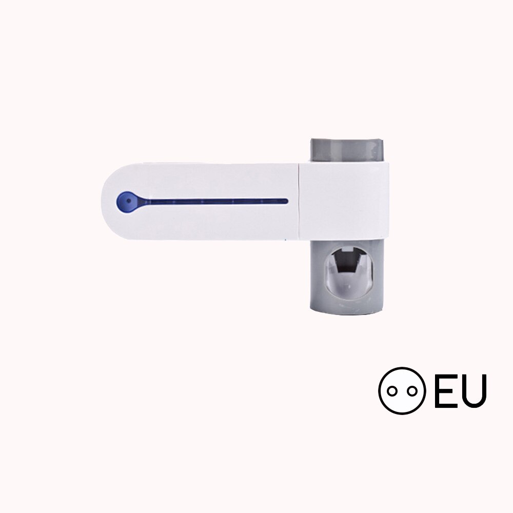 3 in 1 UV Light Ultraviolet Toothbrush Sterilizer Toothbrush Holder Automatic Toothpaste Squeezers Dispenser Home Bathroom Set