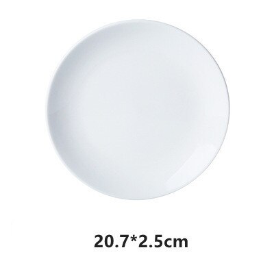 Porcelain &amp; Ceramic Dinner Plate Round 5-10 Inches Wedding Kitchen Tableware Steak &amp; Cake Dessert Dishes White: Style 9