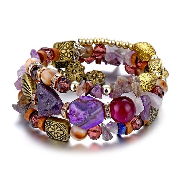 Ifmia Boho Multilayer Resin Stone Armband & Bangles Vrouw Vintage Lange Manchet Armbanden Voor Vrouwen Pulseras Etnische Sieraden: IF11000259-8