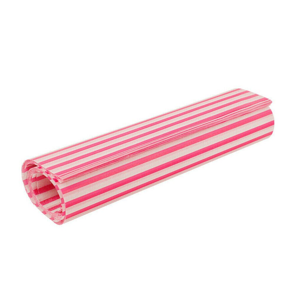 50 stuks Wax Paper Wegwerp Voedsel Wrapping Vetvrij Verpakking Papier Sandwich Hamburger Wrapper Bakken Verpakking Papier: Red Stripes