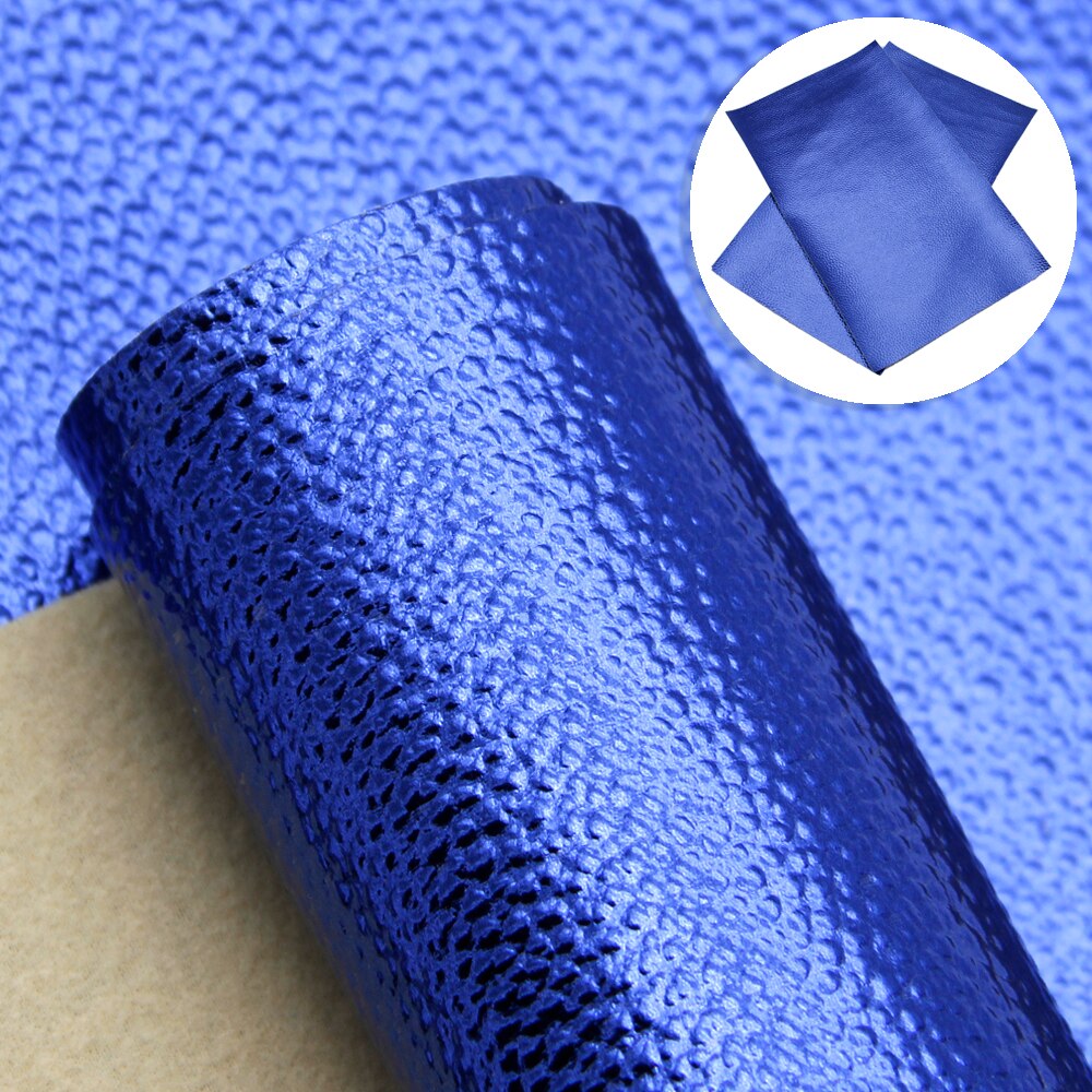 Royal Blue Series Faux Leather Sheets Solid Color Synthetic Leather Fabric Shimmer Glossy for DIY Handmade Materials Crafts: 1089505015