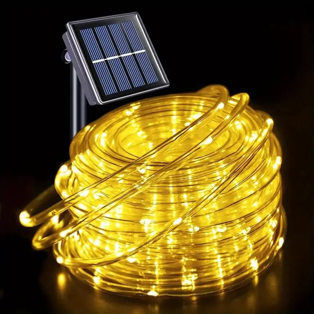 Outdoor Solar Tube Touw Led Licht Tuin Kerst Decoratie Fairy String Light 32 m/22 M/12 M/7 M Outdoor Bruiloft Led Lamp: Warm White / 11-15W