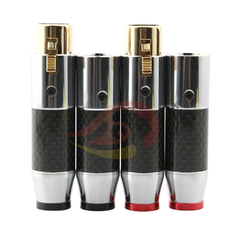 XLR Plug Adapter 3 Pin Carbon Fiber Gold Rhodium Plating High end Audio XLR Male Female Connectors Speakers Hifi AUX Jack Socket: Gold Plated Mix