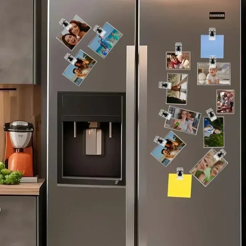 Mini-Magnetklammern, transparent, für Kühlschrank, Foto, Notizen, Lebensmittelversiegelung, Aufbewahrungsklammern für Zuhause, Büro, DIY-Organisation