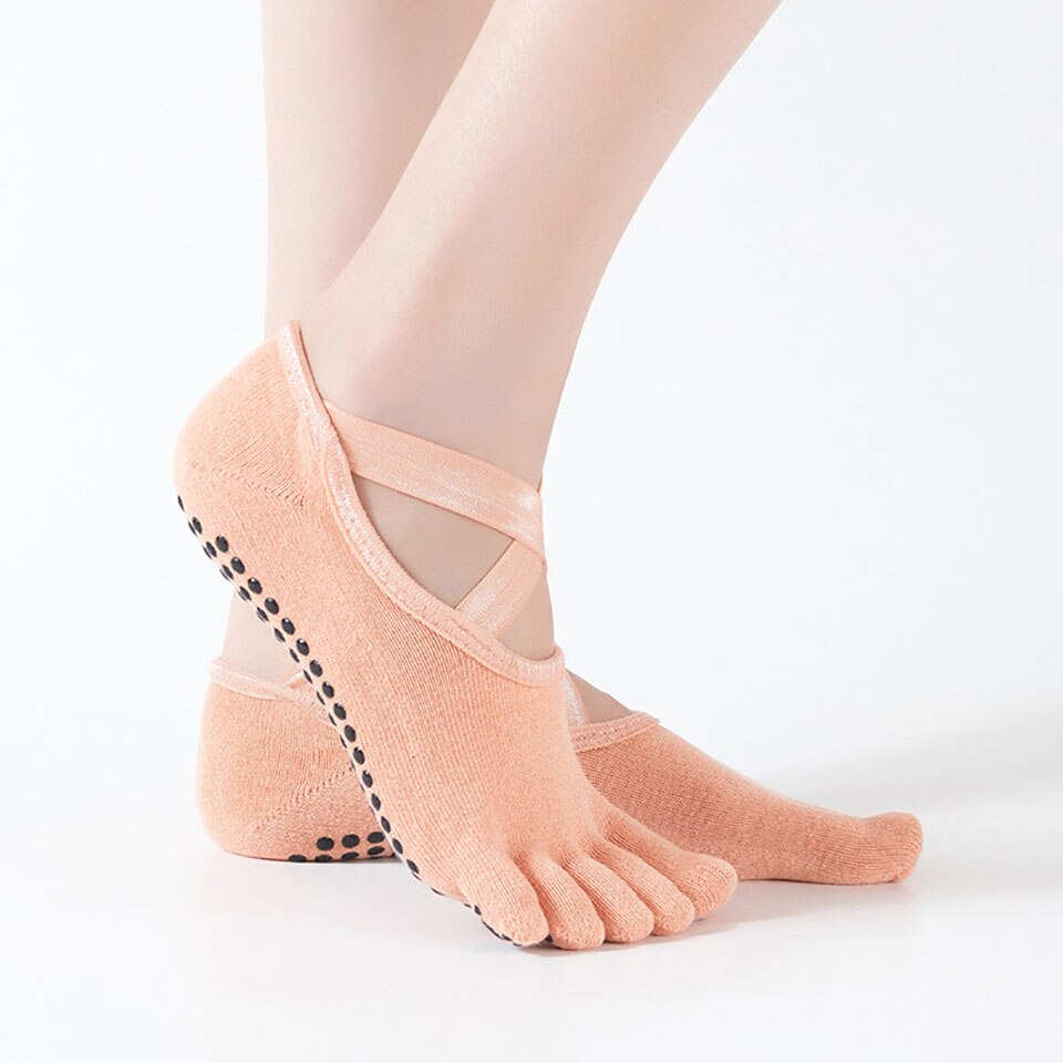 KoKossi Lace Split Toe Yoga Socks Skin-friendly Breathable Non-slip Sweat-wicking Quick-drying Non-pilling Yoga Sports Socks