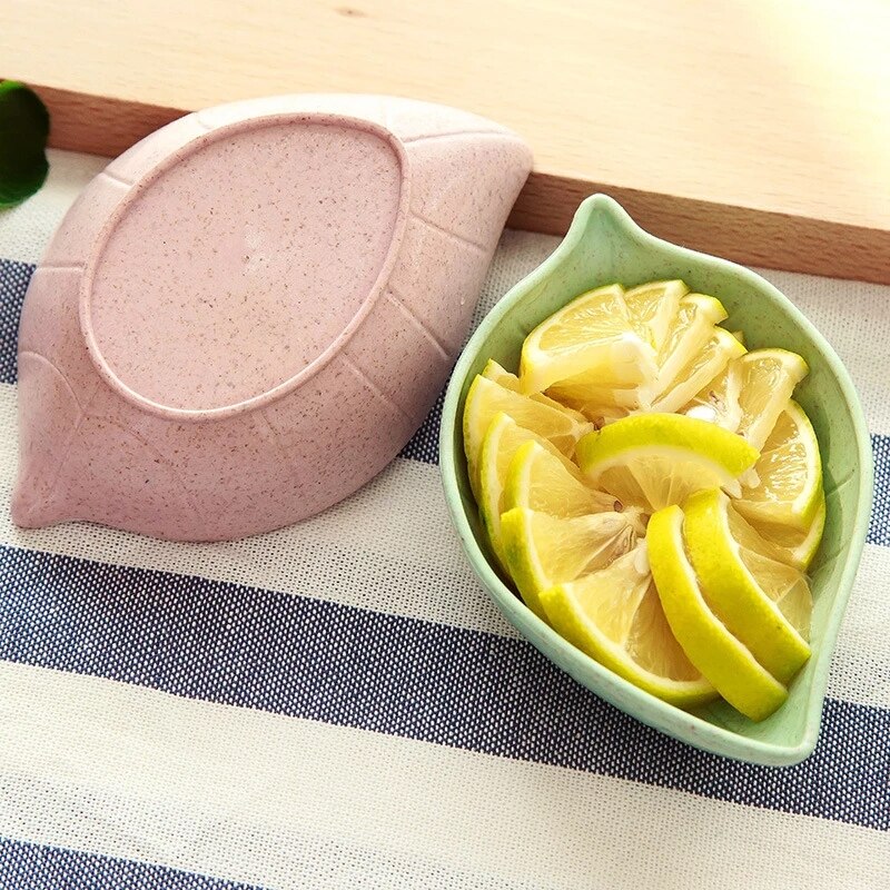 Seasoning Bowl Small Plate Tableware Wheat Straw Plastic Soy Sauce Tray Japanese Multi-Purpose Dishes Mini Pigment Leaf Shaped