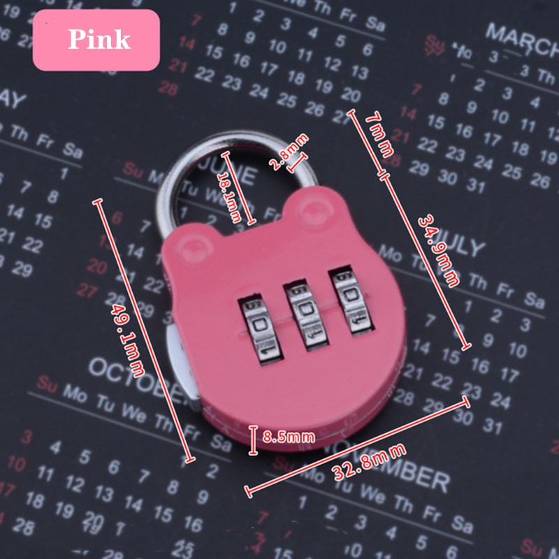 Three-Digit Number Combination Padlock Cartoon Shape Waterproof Lock for Garage Cartoon Shape Waterproof Lock Useful: Pink