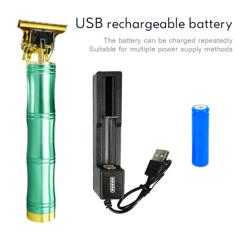 Kemei T9 USB Clipper Aparador de Pêlos Barbeiro Profissional Cabeleireiro Elétrica Escultura T Lâmina Delineador Mini Máquina de Corte