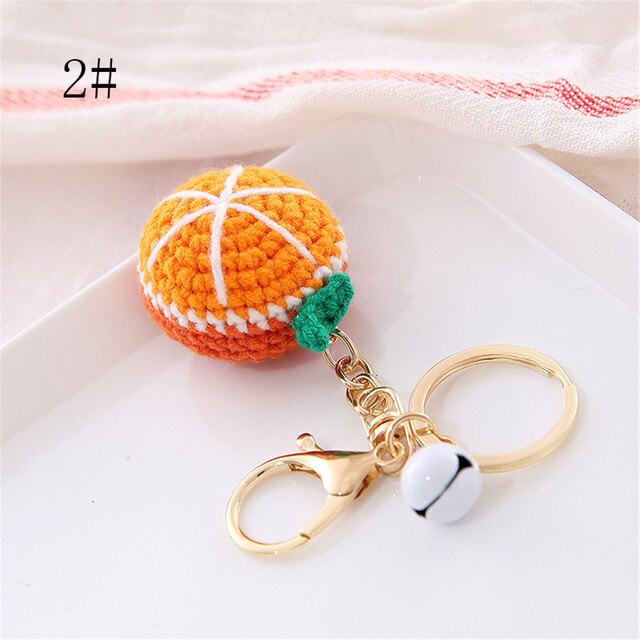 1 pz moda portachiavi forma di frutta tessuto a mano portachiavi ciondolo borsa portachiavi auto fascino Bandbag portachiavi borsa accessori regali: 2