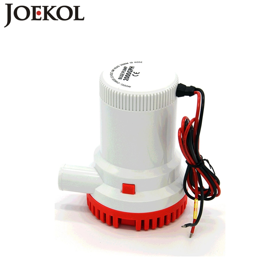 Large flow dc 12v/24v submersible boat water pump,bilge pump 2000GPH electric water pump for boats accessories marin