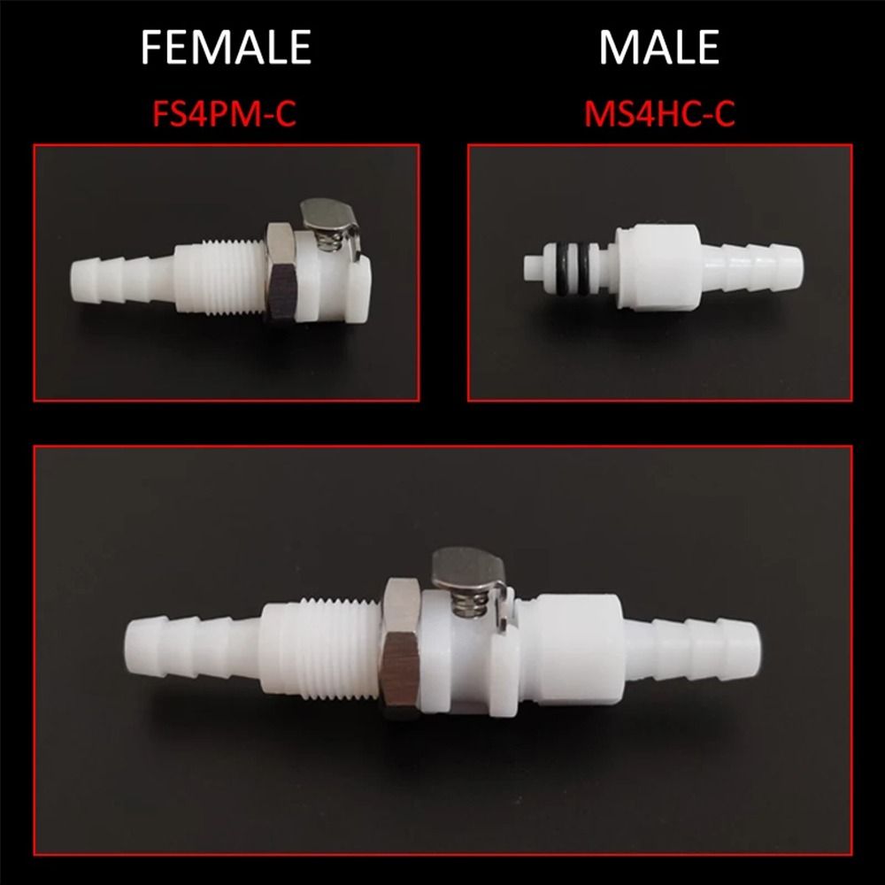 Plastic Disconnect Fitting Coupling Hose Joint Quick Shut-Off Tube Connector Hose Barb Valved Male Female 3/16 1/4 Quick Coupler
