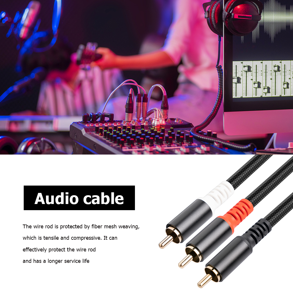 Cable Y de Subwoofer de 1/2/3/5M, 1 RCA macho a 2 RCA macho, Cable de Audio RCA a RCA Dual, Divisor de Cable de Audio para amplificador de TV, reproductor de DVD