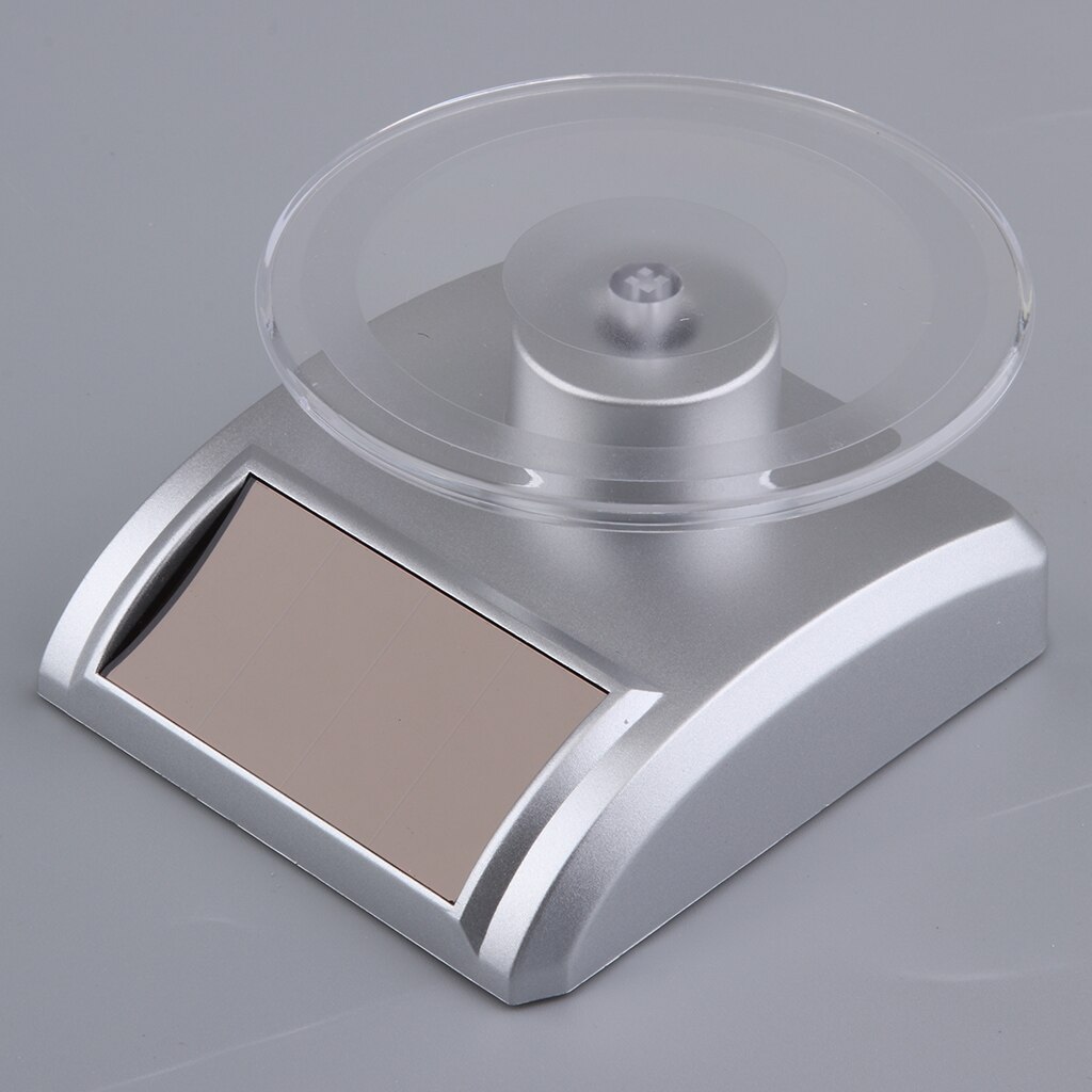 Mini Solar Powered Turntable Rotating Display Stand Holder Watch Phone Jewelry 360 Degree Rotating Jewelry Display