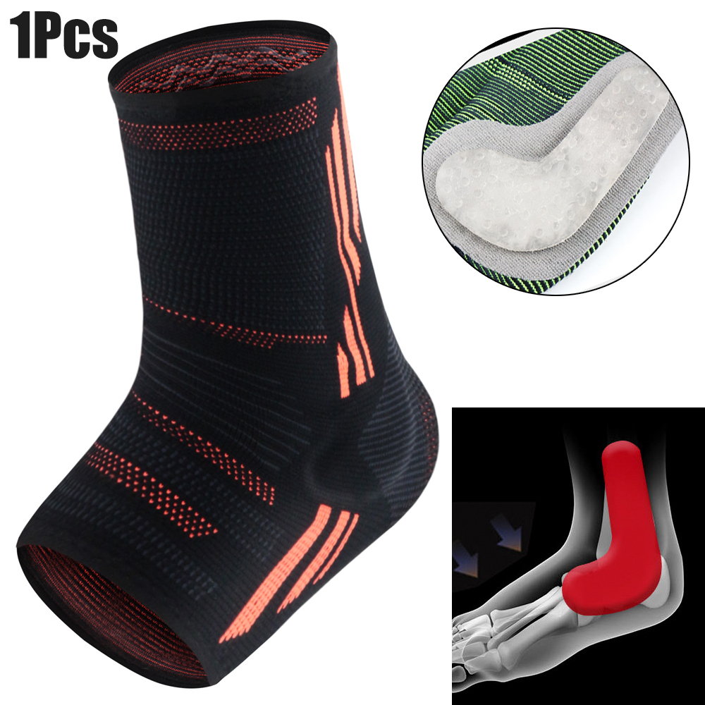 1 Stück Kompressions-Knöchelbandage, Silikon-Knöchelhülsenunterstützung, Schmerzlinderung von Plantarfasziitis, Achillessehnenentzündung, Gelenkschmerzen: XL / Orange